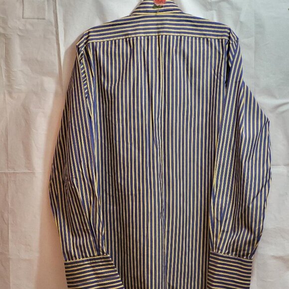 Peter Ramey Custom Made Men's Stripped Long Sleeve Shirt, Size XL, Not Worn - Picture 2 of 6